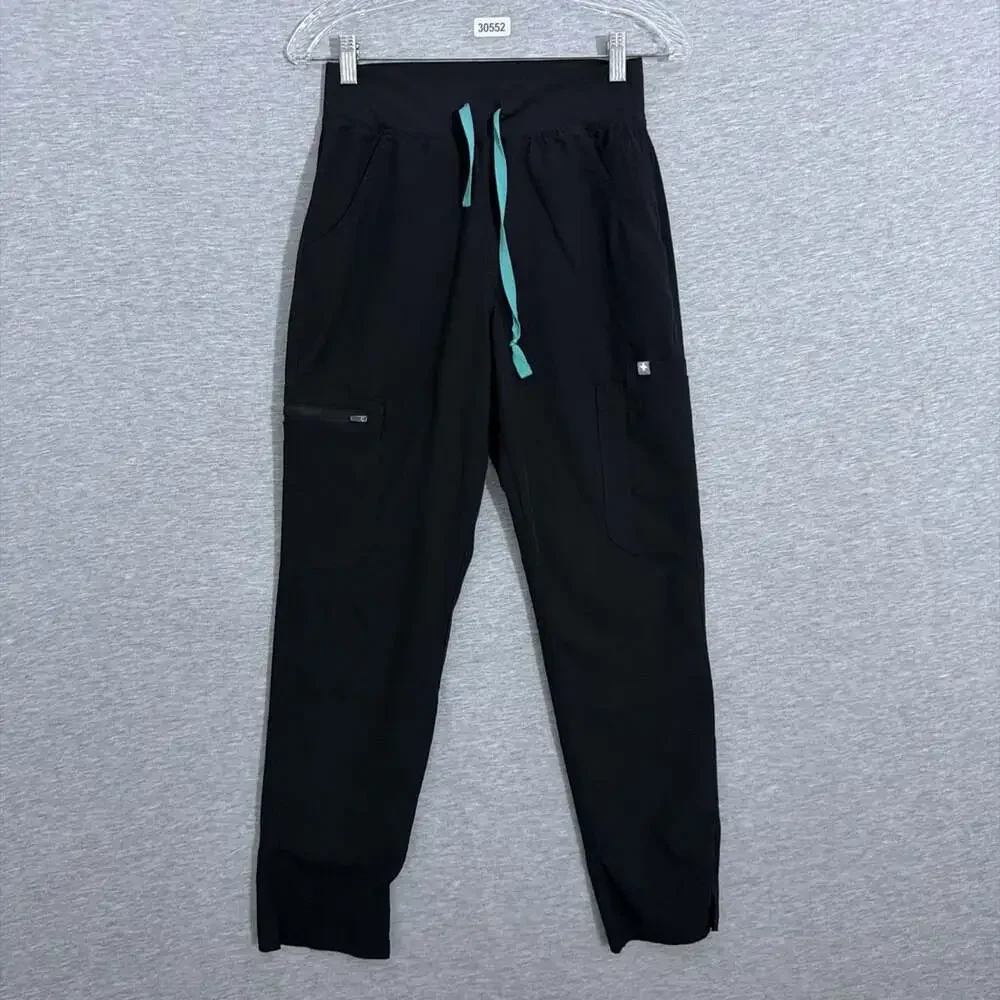 Figs Women’s Size XS/P Black High Waisted Skinny Yola Scrub Lined Pants